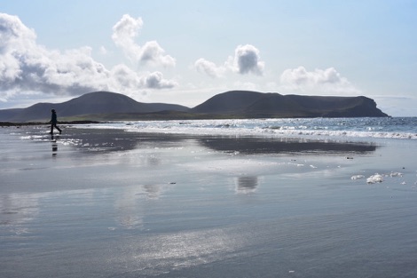 Walking on the beach, Orkney